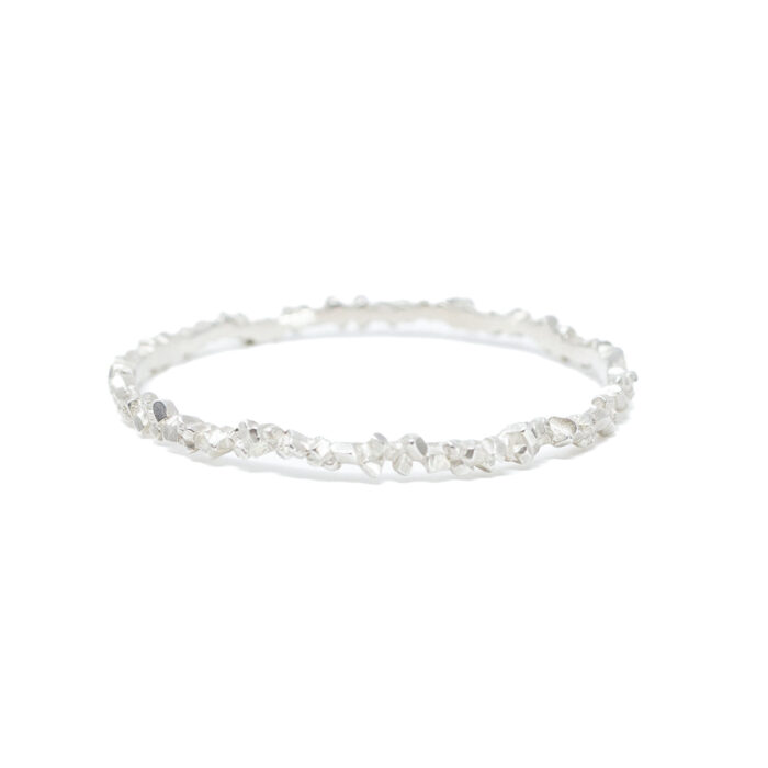 Kelsey Simmen super fine bangle bracelet, silver