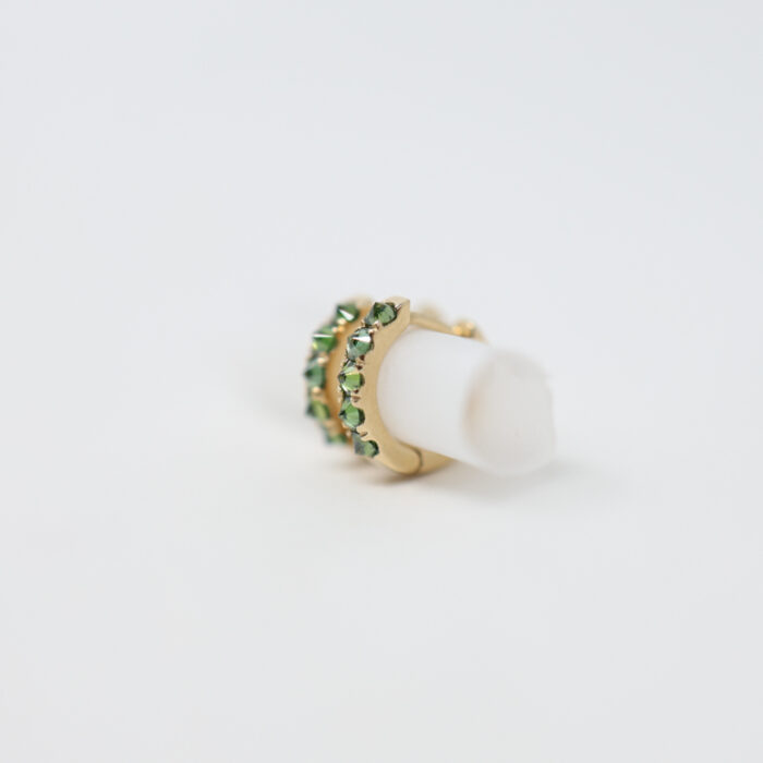 tamsin rasor barbed green diamond huggie hoop earrings