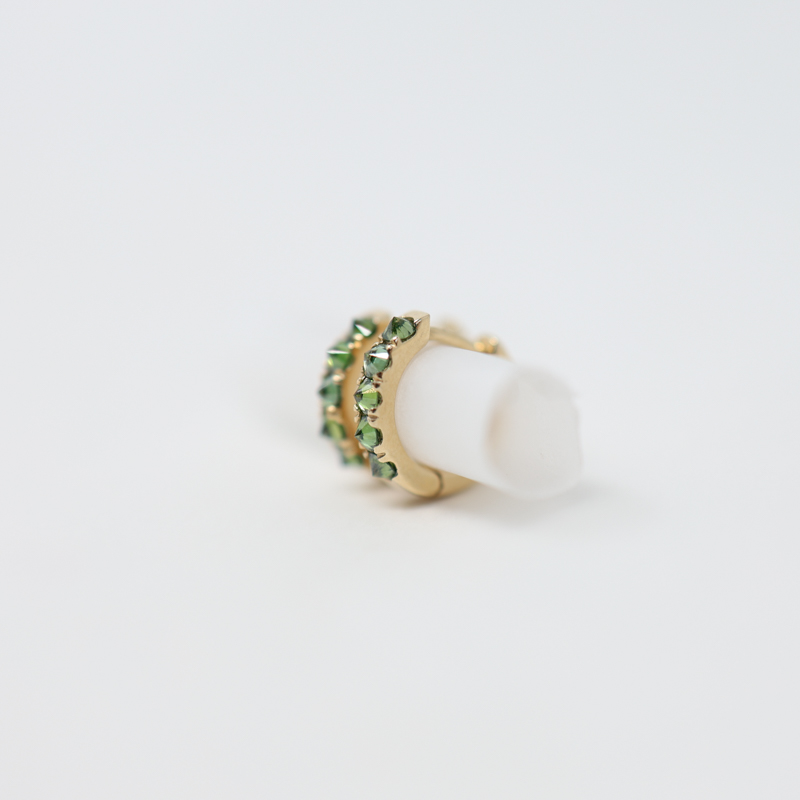 tamsin rasor barbed green diamond huggie hoop earrings