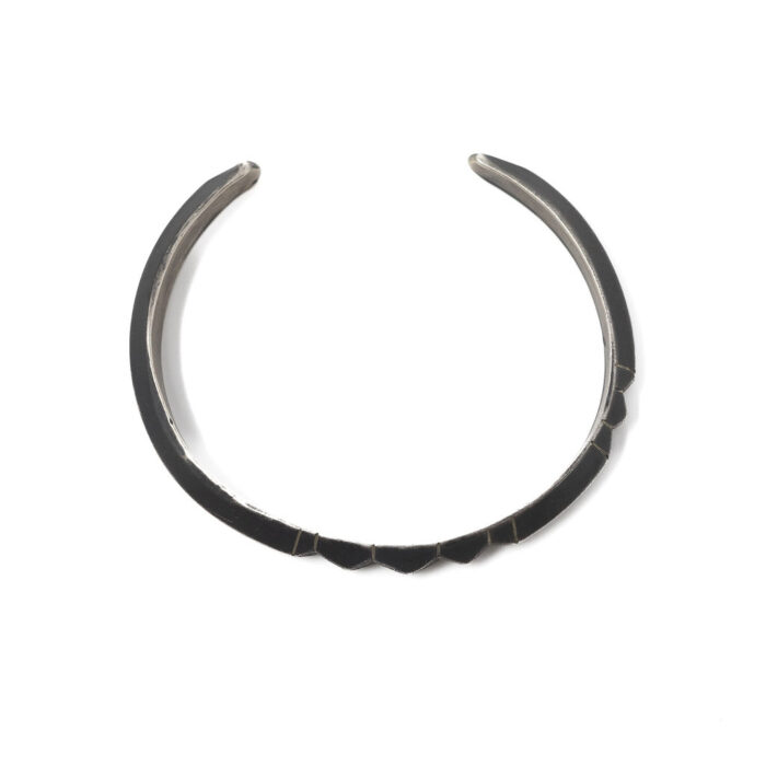 punk rock oxidized silver cuff - Image 2