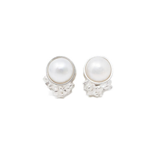 Kelsey Simmen sugar babe pearl post earrings, unique pearl studs