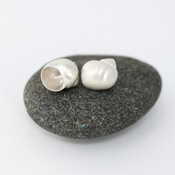 Hannah Blount Ruthie B. Earrings Moon shell silver studs