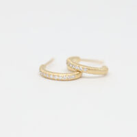 pavé diamond small hoops
