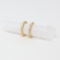 pavé diamond small hoops - Image 2