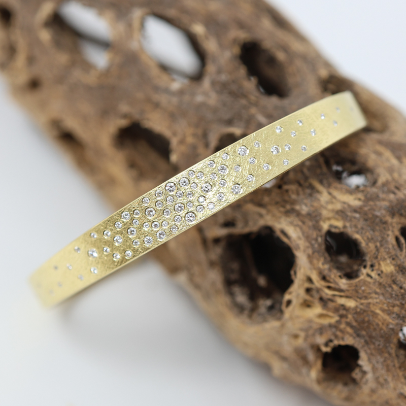 custom todd reed gold bracelet with riverbed diamonds