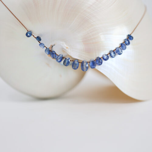 lena skadegard blue kyanite petal necklace