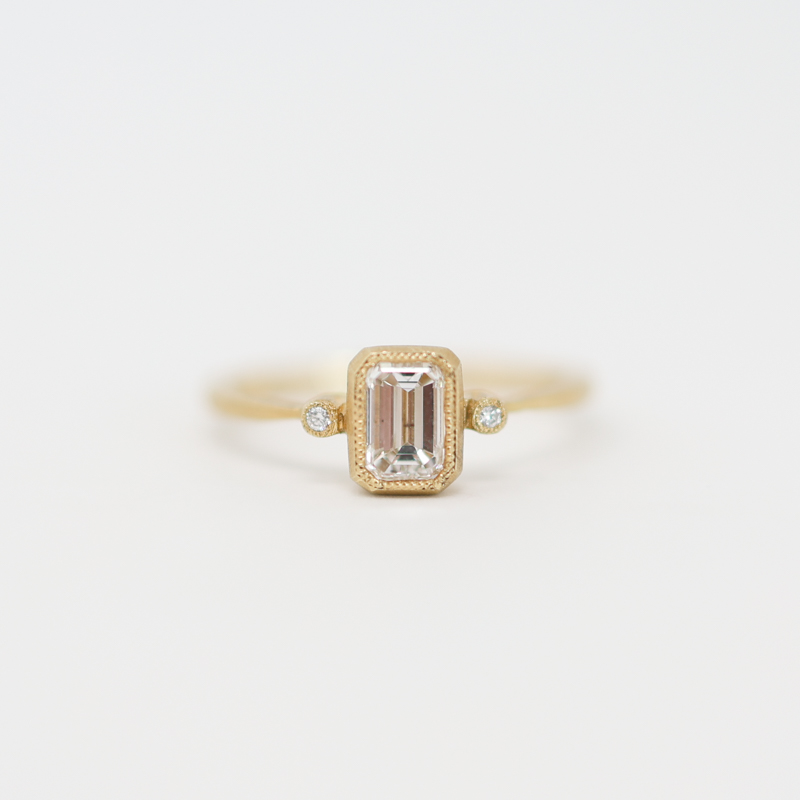 perfectly poised emerald cut diamond engagement ring, jennifer dawes design