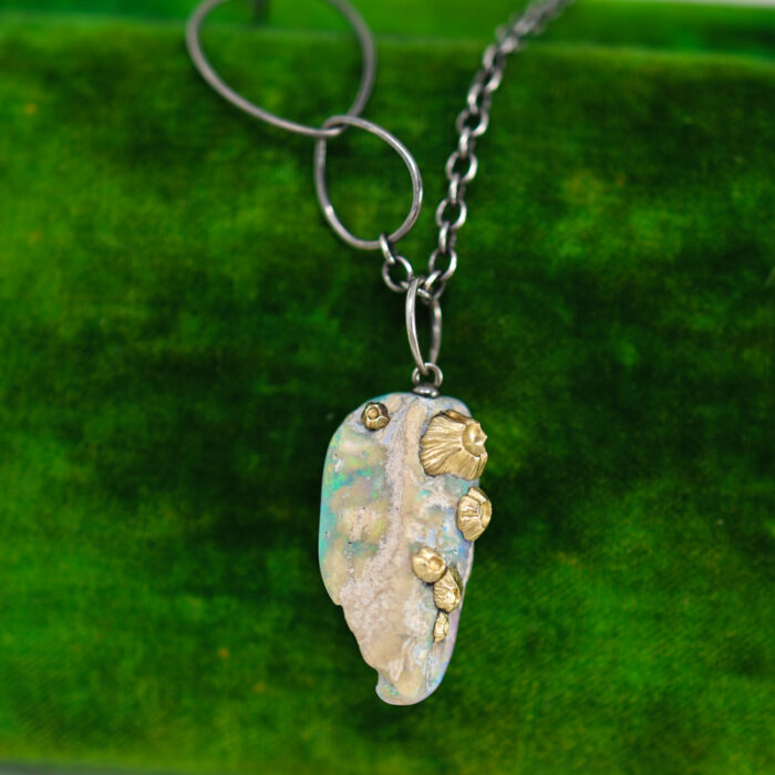 hannah blount sea pen opal ruthie b necklace with barnacles