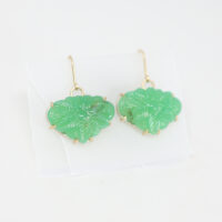 Hillside Bloom carved chrysoprase Vanity earrings - Image 2