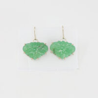 Hillside Bloom carved chrysoprase Vanity earrings - Image 3