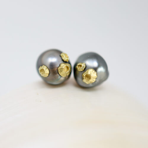 hannah blount tahitian pearl barnacle studs nebula earrings