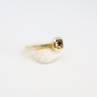 fancy cut square solitaire diamond ring - Image 3