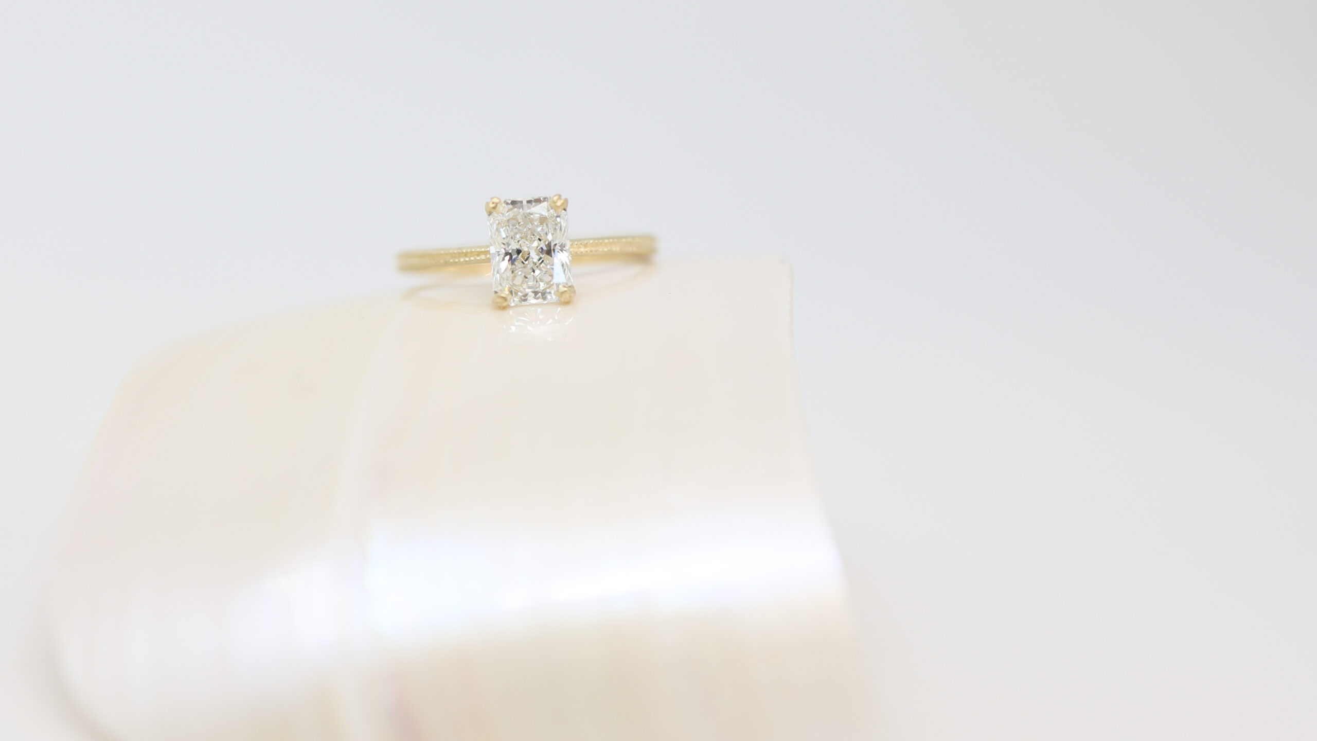 custom radiant cut engagement ring Fargo Salt Hill Jewelry