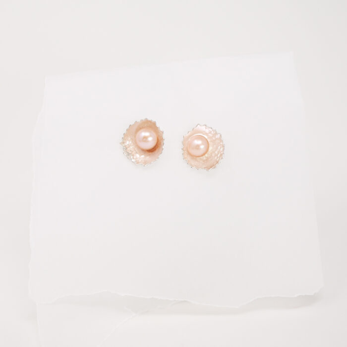Bijou pink pearl studs - Image 2