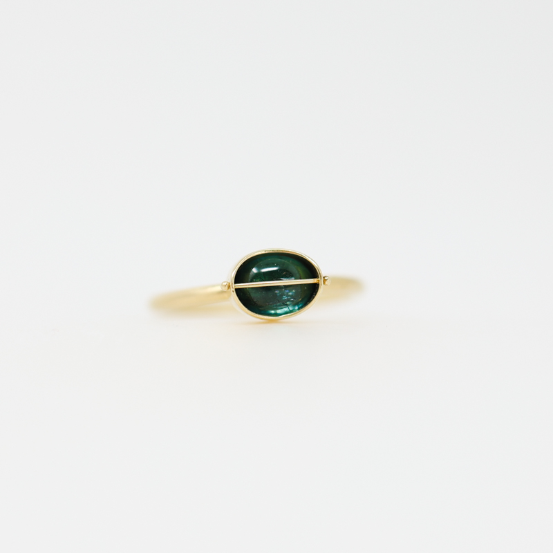 Hilary Finck captured teal green tourmaline ring