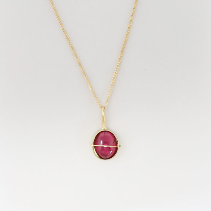 Hilary Finck captured pink tourmaline pendant necklace