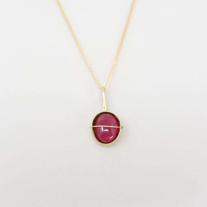 Hilary Finck captured pink tourmaline pendant necklace