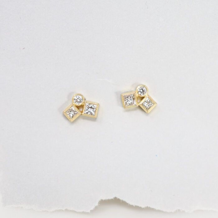 diamond confetti earrings by Karin Jacobson