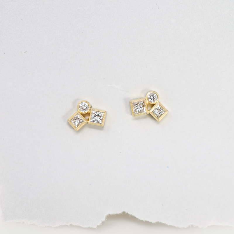 diamond confetti earrings by Karin Jacobson