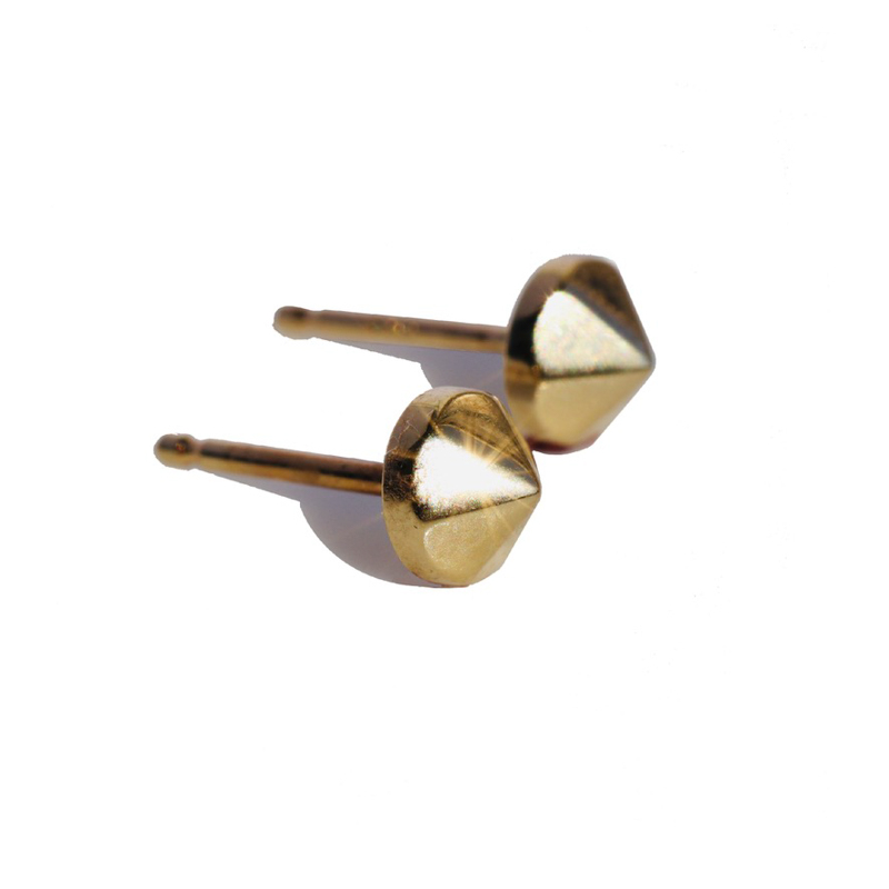 tamsin rasor en pointe stud earrings, gold studs