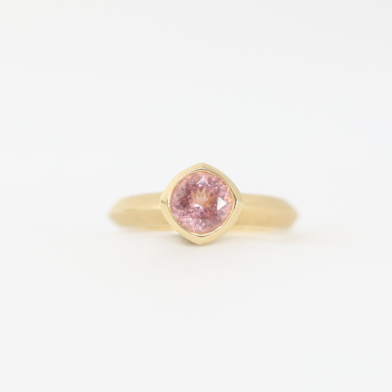 Karin Jacobson pink tourmaline fairmined gold ring