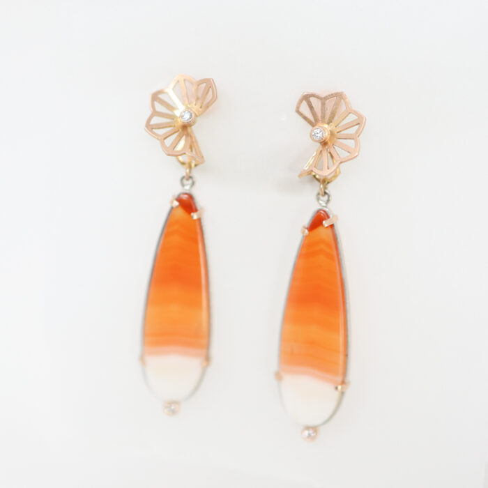 Karin Jacobson indonesian carnelian drop earrings, petite hyacinth