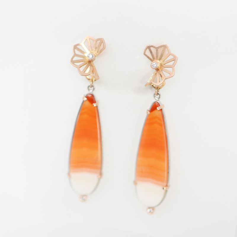 Karin Jacobson indonesian carnelian drop earrings, petite hyacinth