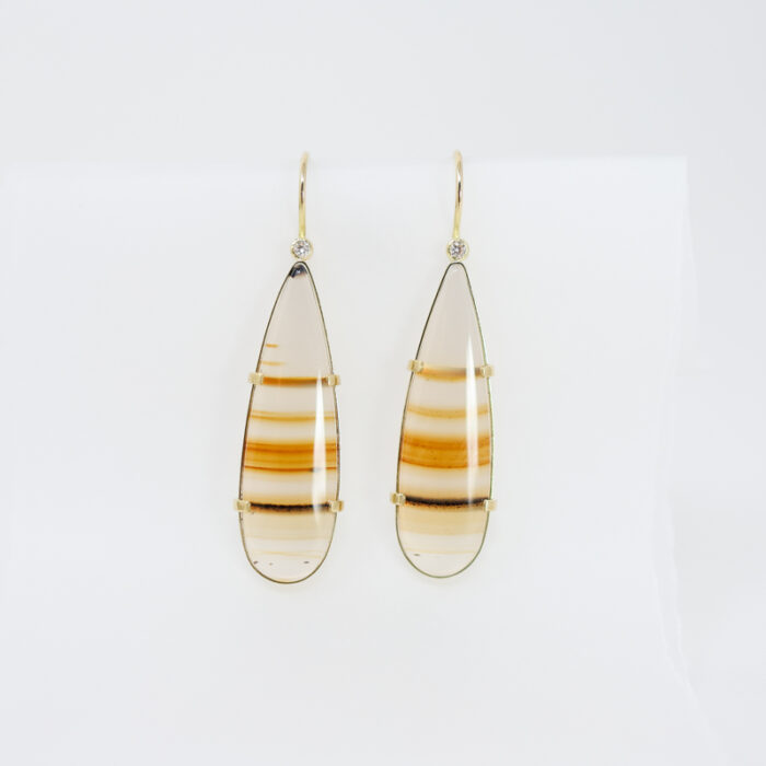 Karin Jacobson pear shaped Montana agate earrings