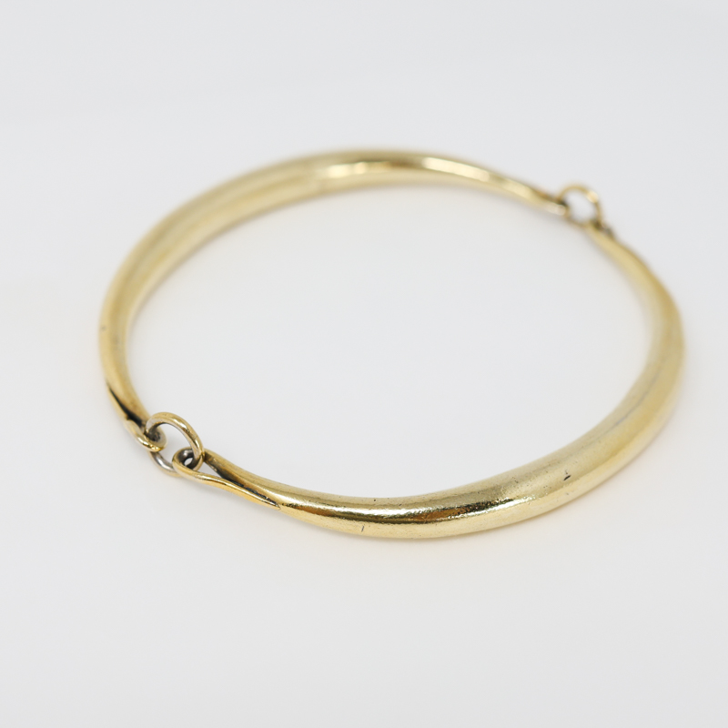 pre-owned ted meuhling simple bracelet 24k yellow gold plate