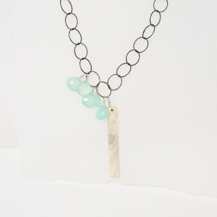 Eric Silva chalcedony and antler neclace