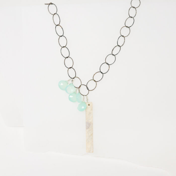 chalcedony and antler slice necklace - Image 2