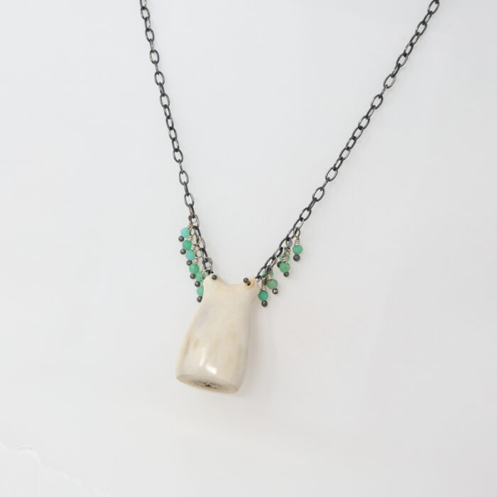 chrysoprase and antler necklace - Image 3