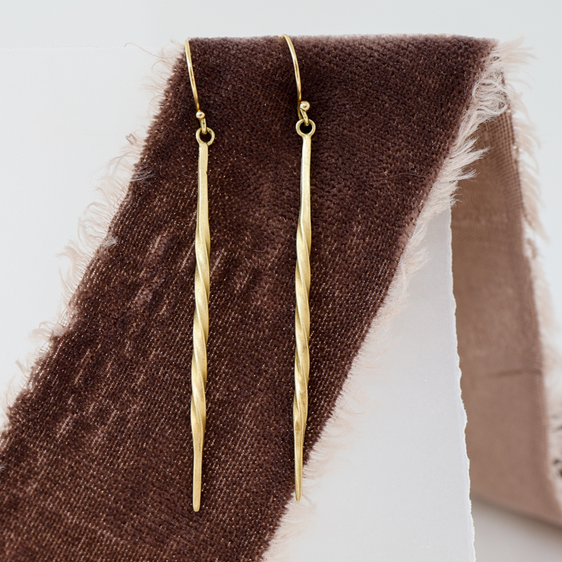 Sarah McGuire yellow gold spire earrings