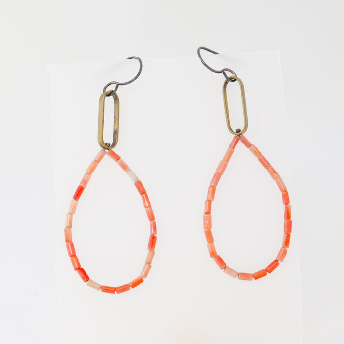 Eric Silva faded coral loop earrings