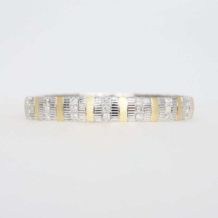 alternating texture bracelet in mixed metal