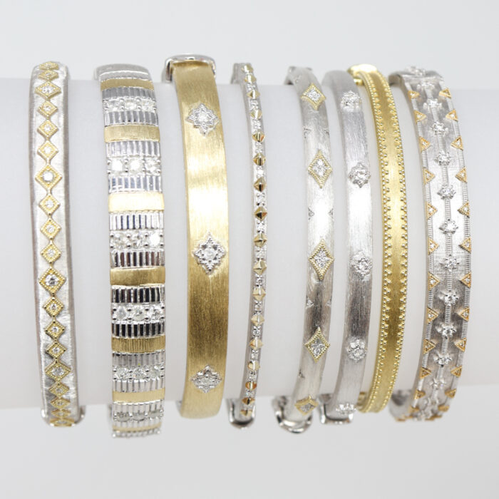 mixed metal continuous diamond kite bangle - Image 2