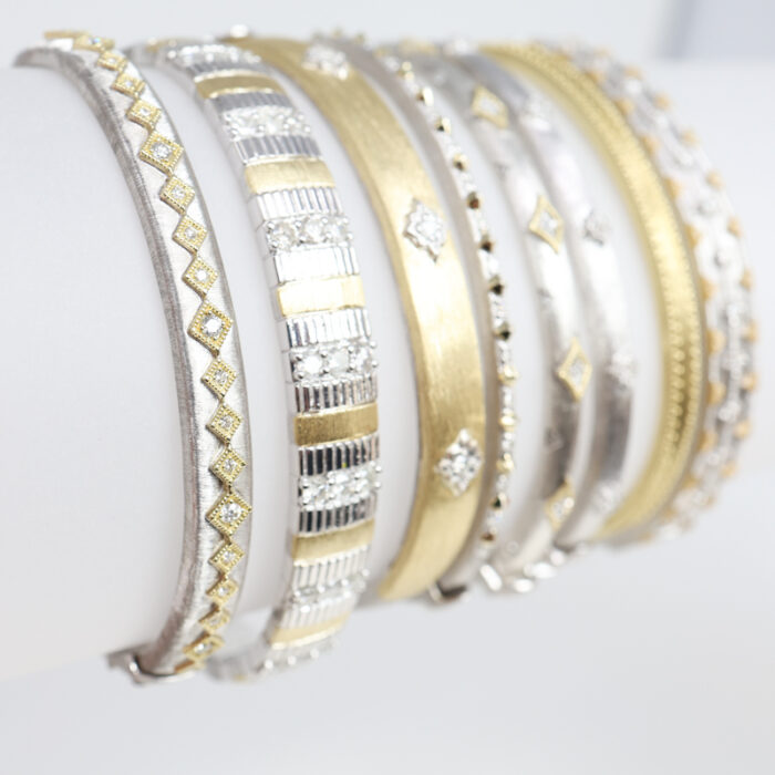 mixed metal continuous diamond kite bangle - Image 6