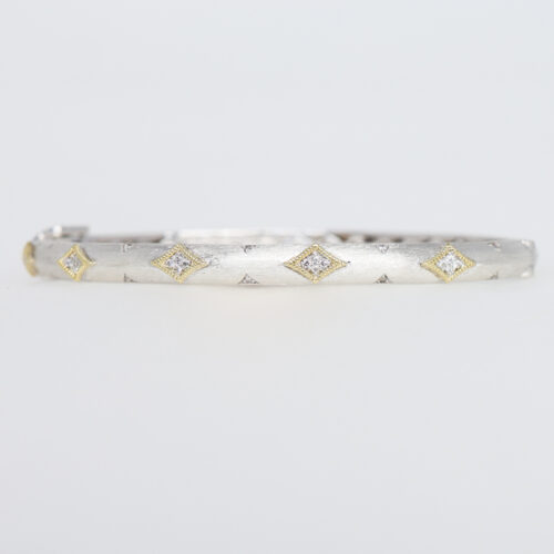 jude frances mixed metal side set diamond bangle