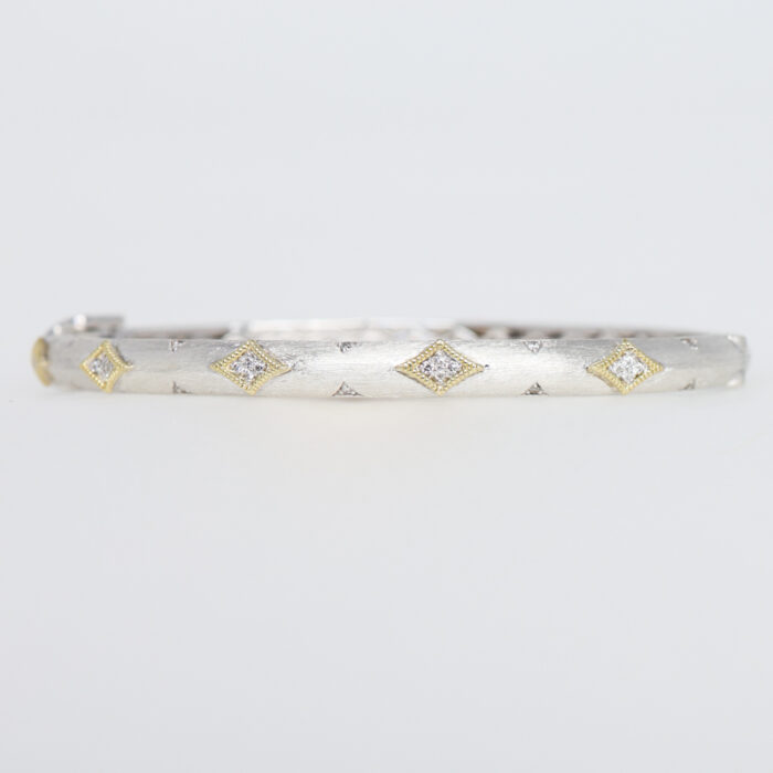 jude frances mixed metal side set diamond bangle