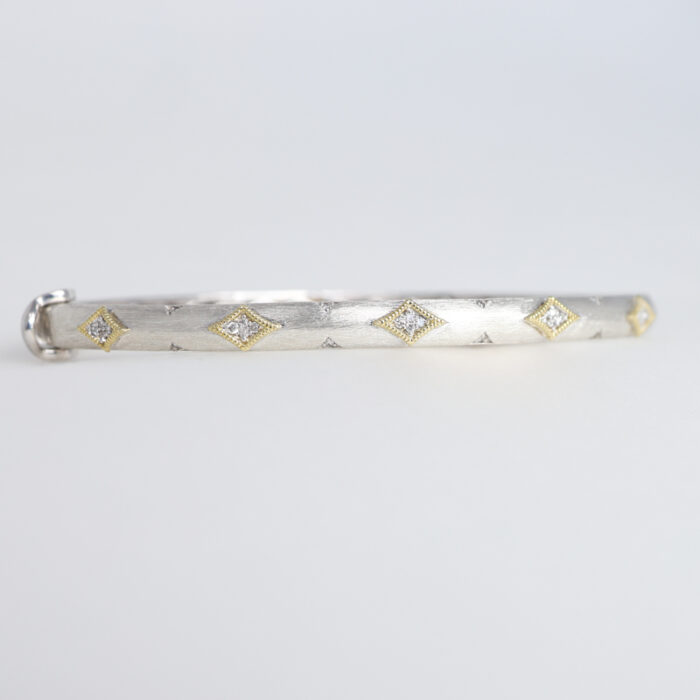 mixed metal side set diamond bracelet - Image 2