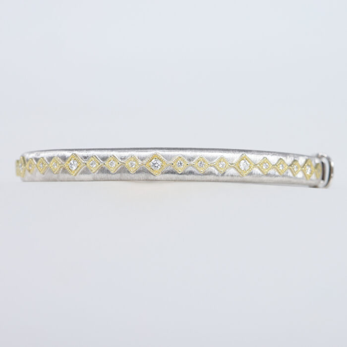 mixed metal continuous diamond kite bangle