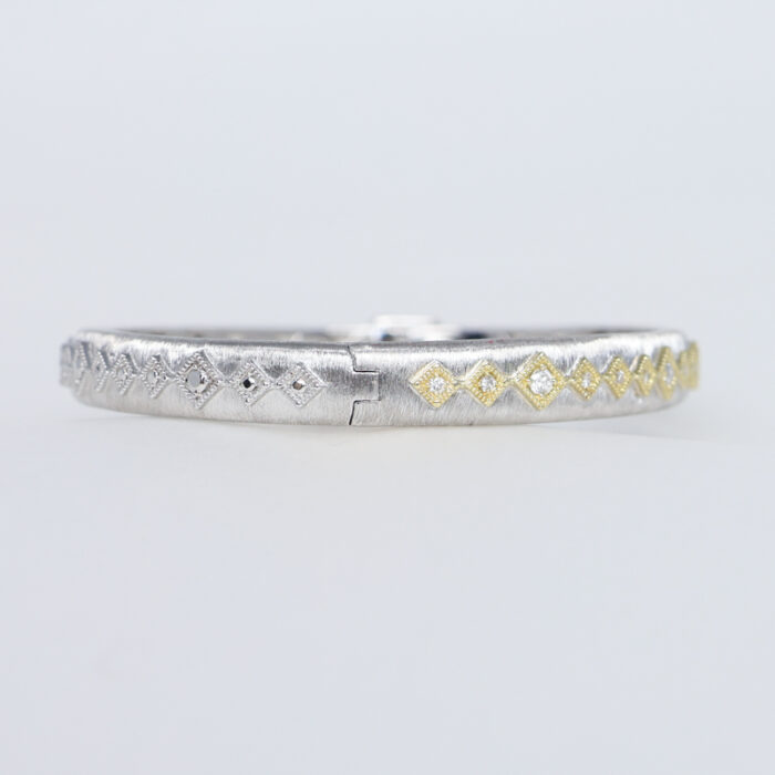 mixed metal continuous diamond kite bangle - Image 3