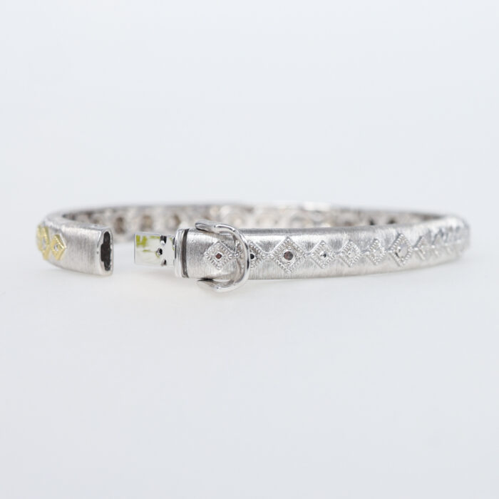mixed metal continuous diamond kite bangle - Image 5