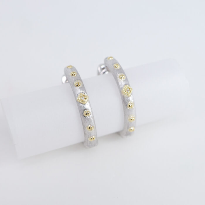 medium beaded kite hoop earrings - Image 3