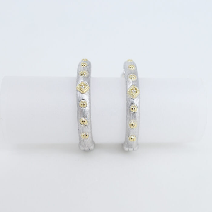 Jude Frances beaded kite hoop earrings