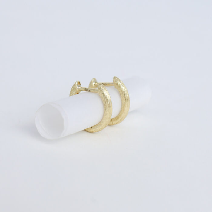 plain brushed hoop earrings - Image 2