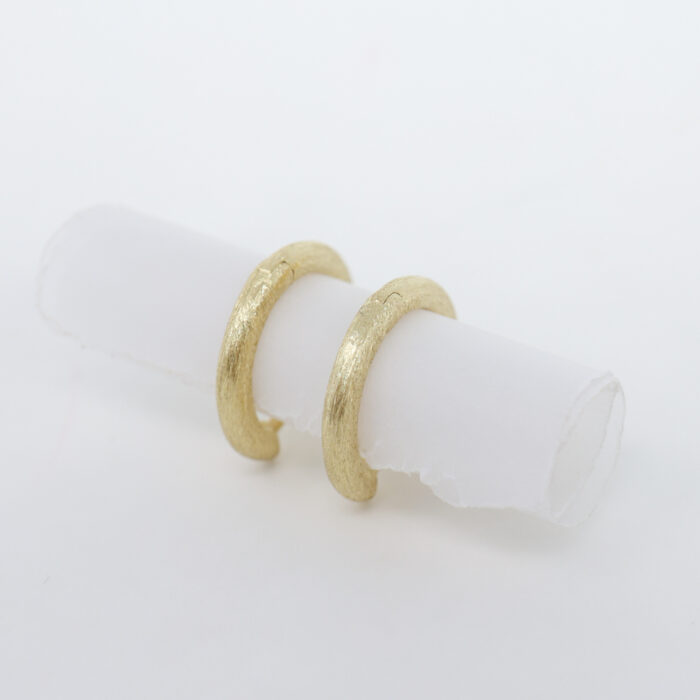 plain brushed hoop earrings