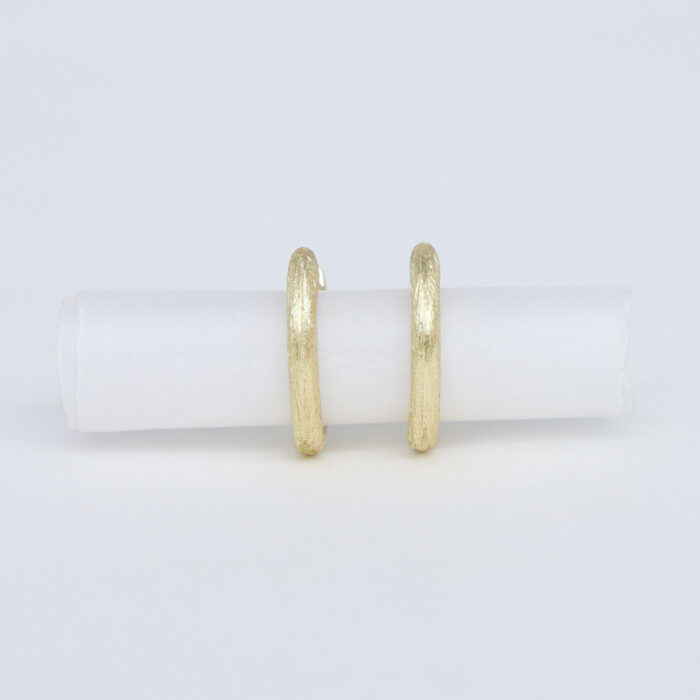 plain brushed hoop earrings - Image 3