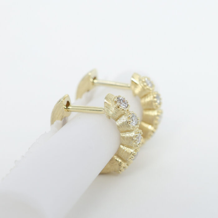 petite bezel diamond hoop earring - singles collection - Image 2