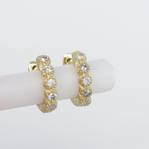 Jude Frances petite diamond bezel hoop earrings